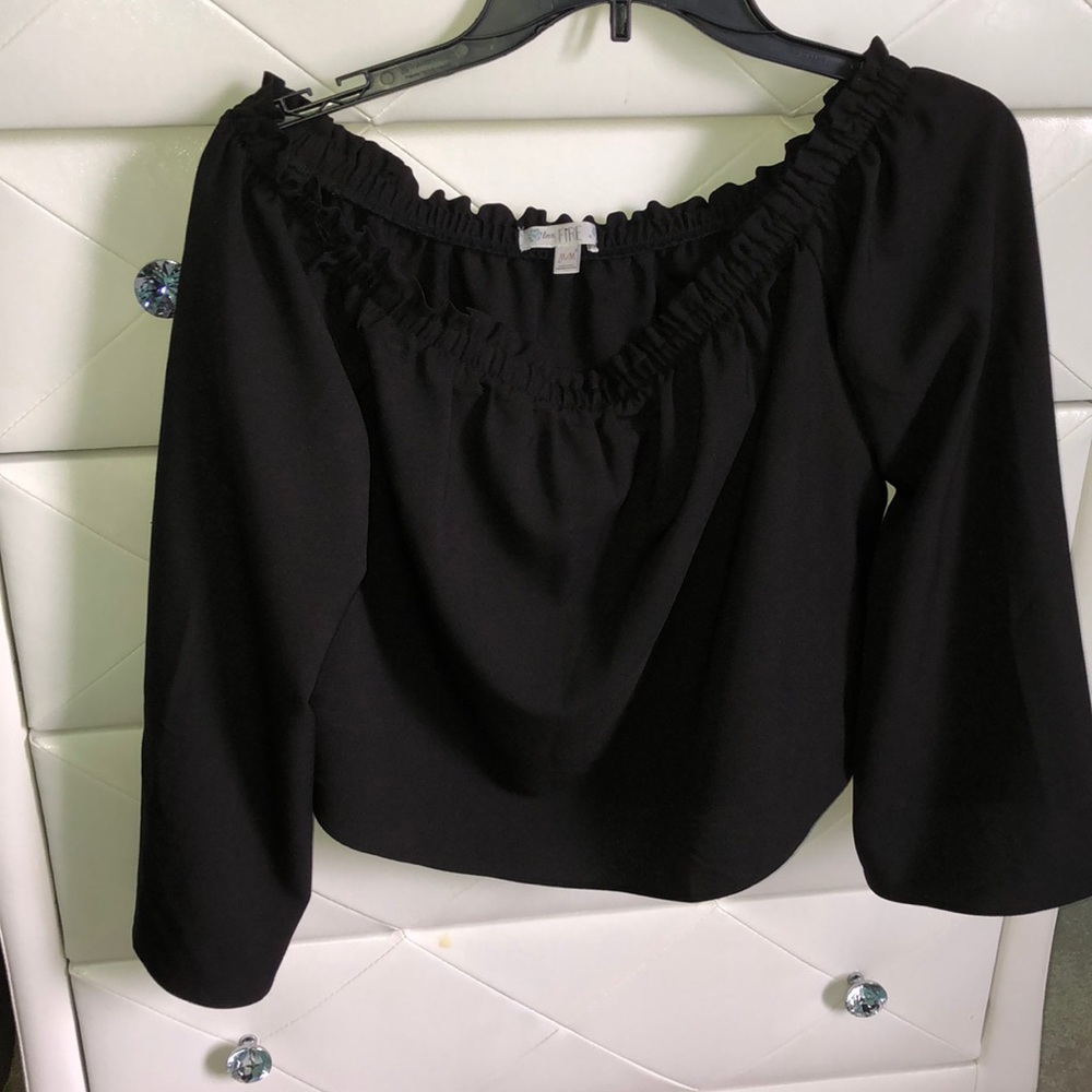 Black off the shoulder top